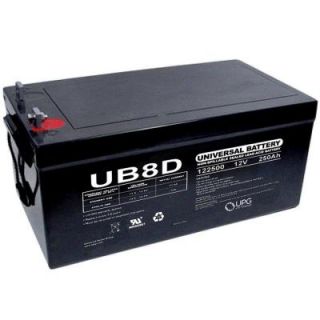 UPG SLA 12 Volt 250 Ah Capacity L4 Terminal Battery DISCONTINUED UB 8D AGM