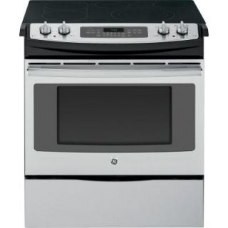 GE 4.4 cu. ft. Slide In Electric Range with Self Cleaning Convection Oven in Stainless Steel JS750SFSS
