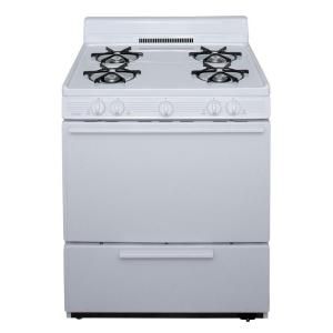 Premier 30 in. 2.97 cu. ft. Freestanding Battery Generated Spark Ignition Gas Range in White BFK100OP