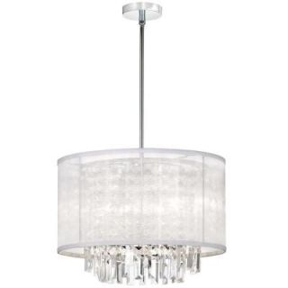 Filament Design Catherine 4 Light Polished Chrome Halogen Chandelier with White Shades CLI DN14121194