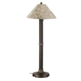 Patio Living Concepts Bahama Weave 60 in. Dark Mahogany Floor Lamp with Bessemer Shade 28167