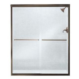 Sterling Plumbing Finesse 59 5/8 in. x 70 1/16 in. Frameless By Pass Shower Door in Deep Bronze with Smooth/Clear Glass Texture 5475 59DR G05