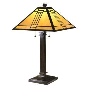 Dale Tiffany 26.5 in. Noir Mission Mica Bronze Table Lamp TT100015