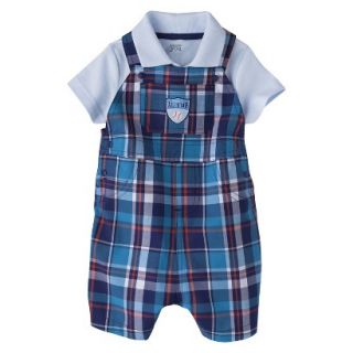 Just One YouMade by Carters Boys Shortall and Bodysuit Set   Blue Plaid 18 M
