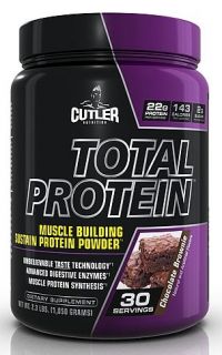 Cutler Nutrition   Total Protein Muscle Building Sustain Protein Powder Chocolate Brownie 30 Servings   2.3 lbs.