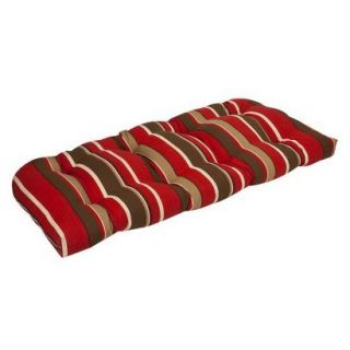 Outdoor Bench/Loveseat/Swing Cushion   Brown/Red Stripe