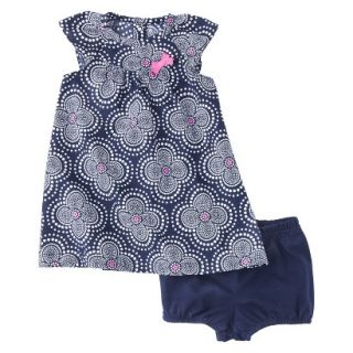 Just One You;Made by Carters Girls Dress and Panty Set   Navy/Pink 6 M