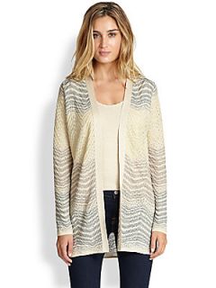 M Missoni Lurex Ripple Cardigan   Ivory