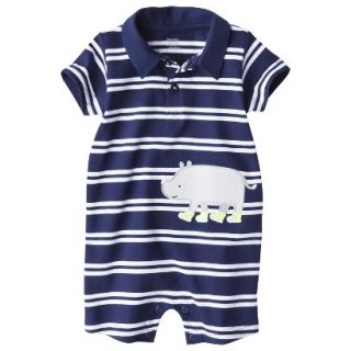 Just One YouMade by Carters Boys Short Sleeve Striped Romper   Blue/White 24 M
