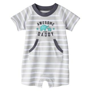Just One YouMade by Carters Boys Short Sleeve Striped Romper   Gray/White 12 M