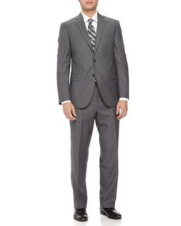 Two Piece Neat Wool Suit, Light Gray