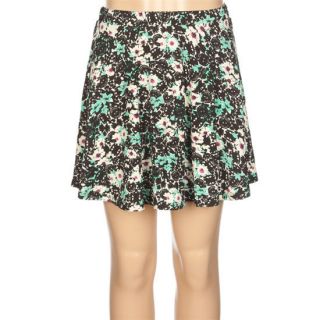 Floral Print Girls Skater Skirt Black Combo In Sizes Medium, X Small