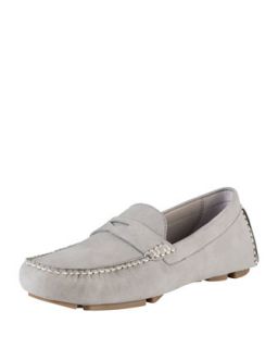 Womens Trillby Nubuck Penny Driver, Paloma Gray   Cole Haan