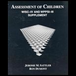 Assessment of Children  WISC IV and WPPSI III   Supplement