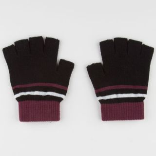 Fingerless Gloves Black/Burgundy One Size For Men 227135149