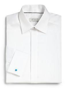 Eton of Sweden Classic Fit Diamond Weave Dress Shirt   White