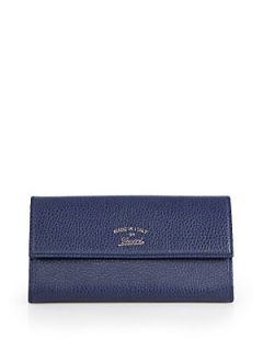 Gucci Swing Leather Continental Wallet   Blue