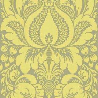 The Wallpaper Company 56 sq. ft. Lime Large Scale Damask Wallpaper WC1280608
