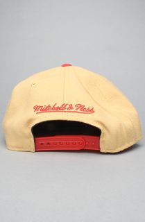 Mitchell & Ness The San Francisco 49ers Sharktooth Snapback Hat in Red Gold