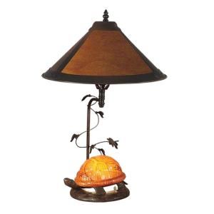 Dale Tiffany 22.75 in. Amber Mica Table Lamp with Amber Turtle Base TT10841