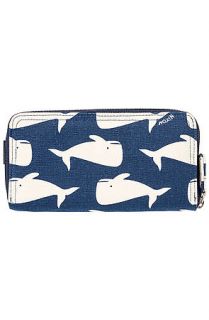 Nixon Treet Hugger Large Wallet in Whale Print Navy