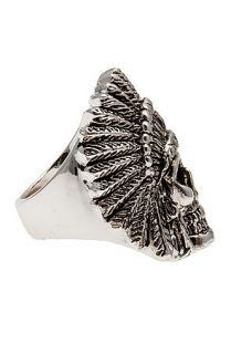 Han Cholo Ring Indian Chief in Brass Plated Silver