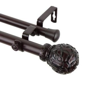 Rod Desyne 28 in.   48 in. Mahogany 1 in. Rosy Double Curtain Rod Set 100 12 286 D