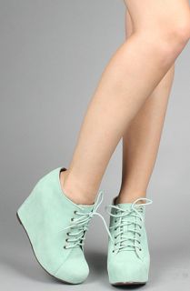 Jeffrey Campbell The 99 Tie Shoe in Mint Suede