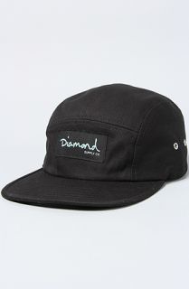 Diamond Supply Co. The OG Script 5 Panel Hat in Black