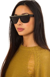 Super Sunglasses Flat Top Ciccio in Black and Gold