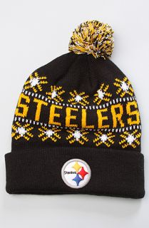 47 Brand Hats The Pittsburgh Steelers Tip Off Pom Beanie in Black
