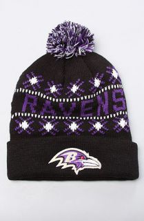 47 Brand Hats The Baltimore Ravens Black Tip Off Pom Beanie in Black Purple