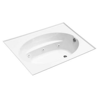 KOHLER Windward Bubblemassage 6 ft. Left Hand Drain Drop in Bathtub in White K 1114 G 0