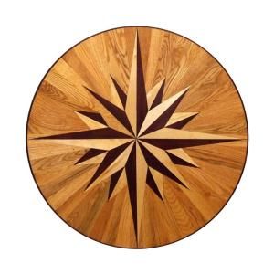 PID Floors Round Medallion Unfinished Decorative Wood Floor Inlay MC011   5 in. x 3 in. Take Home Sample MC011S
