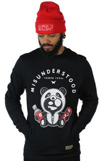 Entree LS MISUNDERSTOOD PANDA Black Crewneck