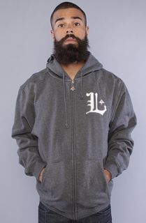 LRG The Bullworks Zip Up Hoody in Charcoal Heather