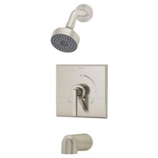 Symmons Duro 1 Handle 1 Spray Tub and Shower Faucet in Satin Nickel S 3602 STN