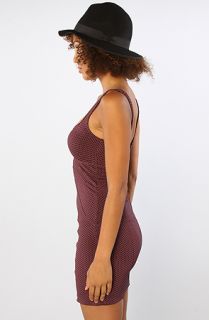 Free People The Microdot Bodycon Slip Dress in Plum Berry Combo