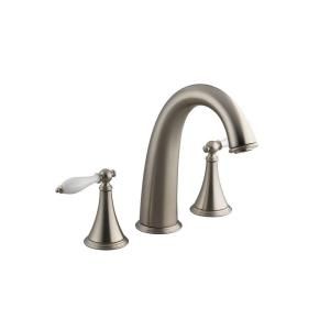 KOHLER Finial 2 Handle Deck Mount Roman Tub Faucet in Vibrant Brushed Nickel (Valve Not Included) DISCONTINUED K T314 4P BN