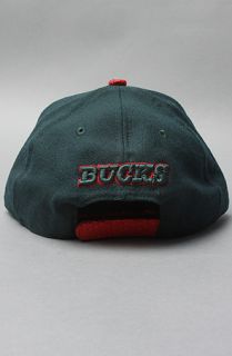 Menaud Sportswear The Milwaukee Bucks Snakskin Snapback Hat in Green Red