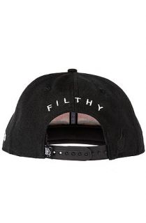 Filthy Hat Spike Bear Faux Leather Brim Snapback in Black