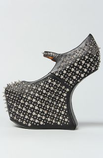 Jeffrey Campbell Shoe Silver Spiked in Black