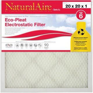 NaturalAire 16 in. x 25 in. x 1 in. EcoPleat Pleated FPR 6 Air Filter 96360.011625
