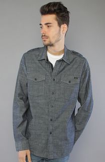 RVCA The Burnout Longsleeve Buttondown in Raw Rinse