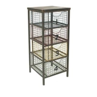Home Decorators Collection Tally 4 Tier 33 in. H x 13.75 in. W Multi Metal/Wood Baskets DISCONTINUED 1762400730