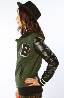 BOTB by Hellz Bellz Outerwear Varsity Jacket in Green
