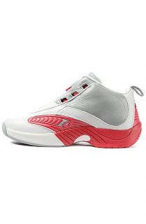 The Reebok Answer IV Sneaker in Grey & Flash Red