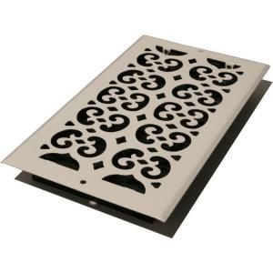 Decor Grates 6 in. x 14 in. Scroll White Painted Wall and Ceiling Register S614W WH