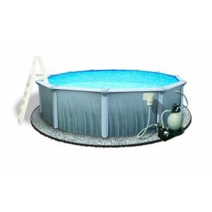 Swim Time Martinique 24 ft. Round 52 in. Deep 7 in. Top Rail Metal Wall Swimming Pool Package NB3115