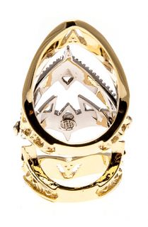 House of Harlow 1960 Ring Armour Moroccan Goum in Gold and Silver